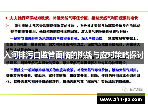 入河排污口监管面临的挑战与应对策略探讨 入河排污口监管面临的挑战与应对策略探讨